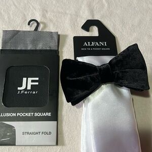 Alfani Bow,tie pocket square/J.Ferrar illusion pocket square bundle